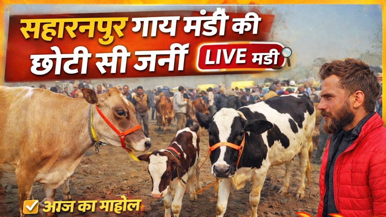 सहारनपुर गाय मंडी की छोटी सी जर्नी 🐄 | Live Cow Market | आज का भाव