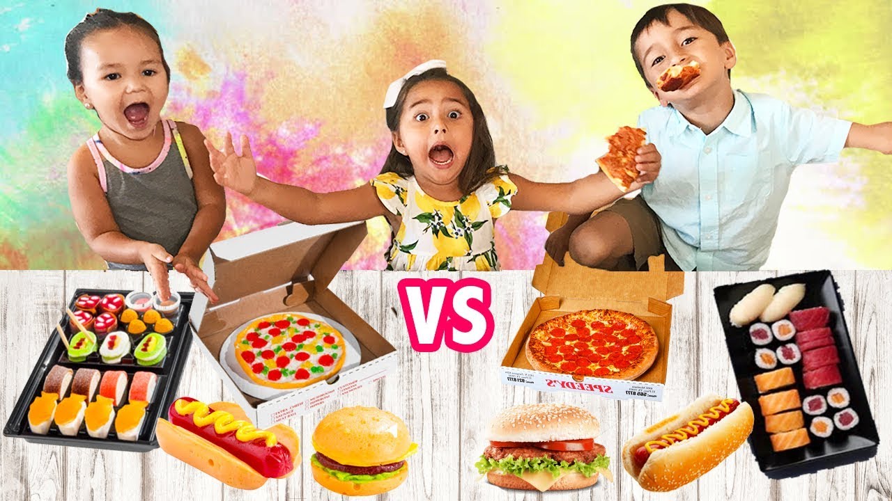 ¡RETO GOMITAS VS COMIDA REAL CHALLENGE!