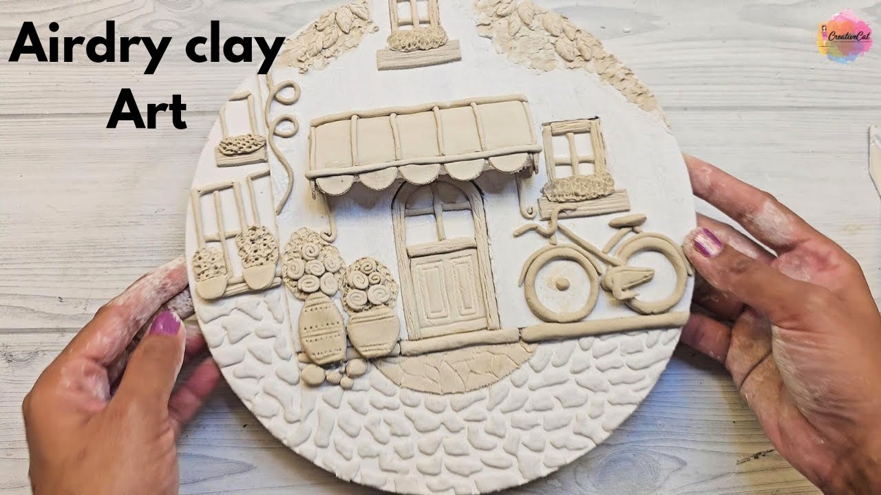 Airdry clay mural art, art and craft, CreativeCat