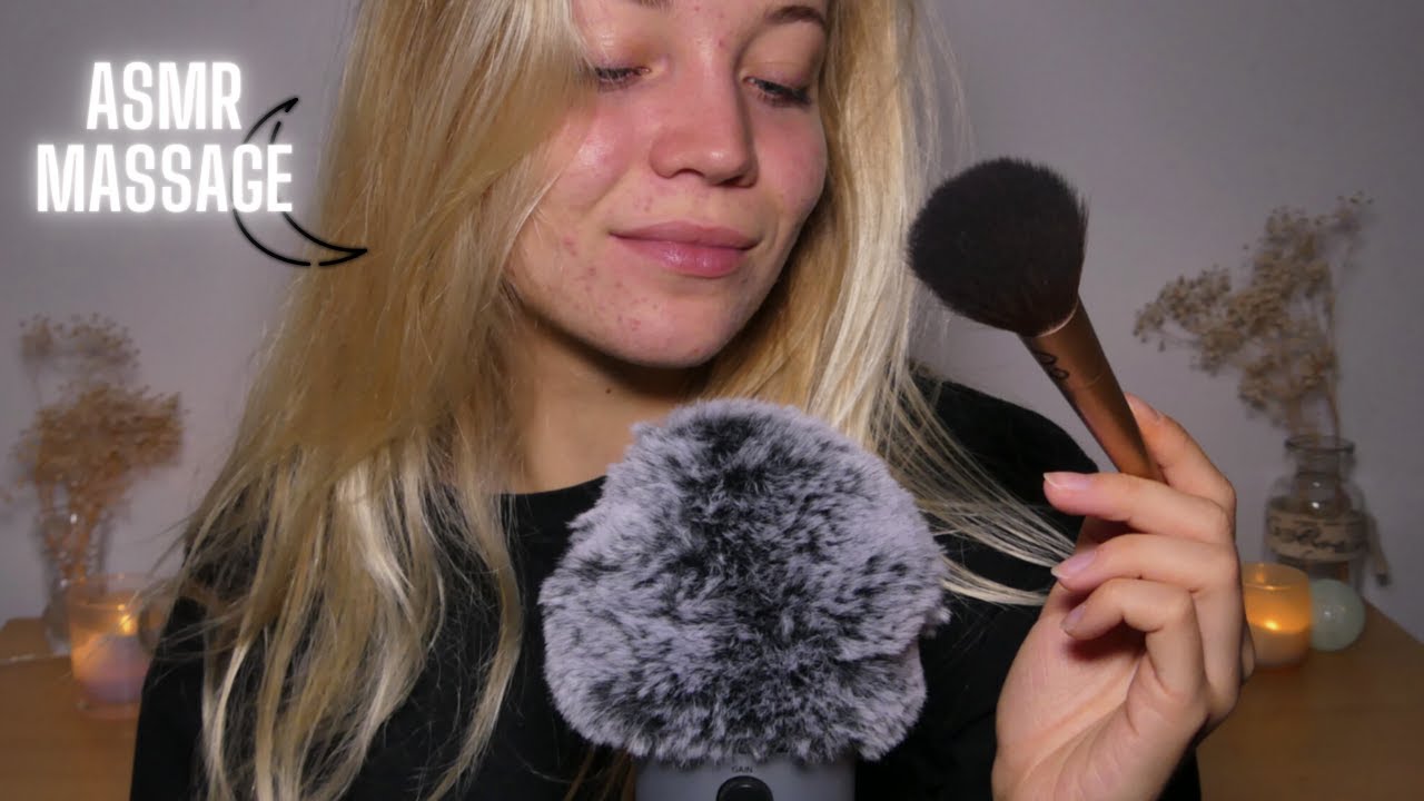 ASMR I Massage crânien et papouilles 🧠ASMR FRANCAIS (fluffy mic, face brushing, massage réaliste..)