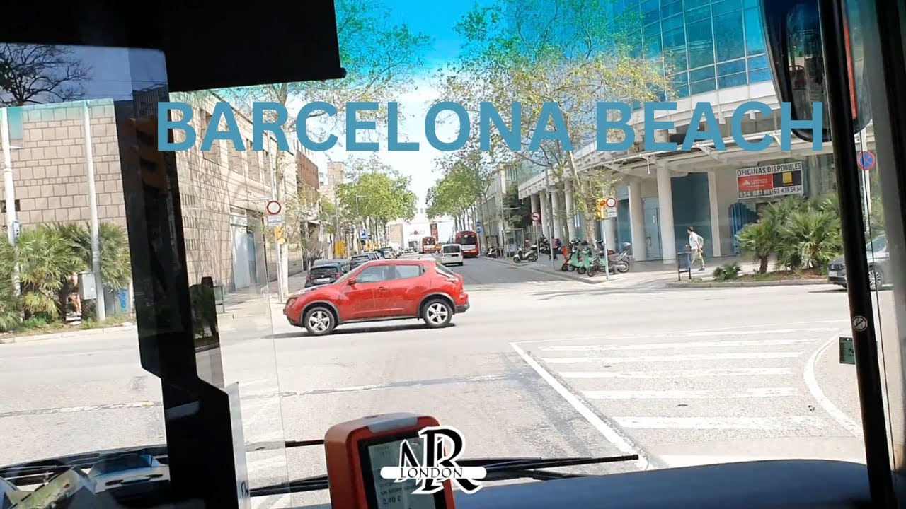Barcelona i took a local bus to beach | Bus Driving to Beach - Spain 🇪🇸 | Bus to Barcelona Beach