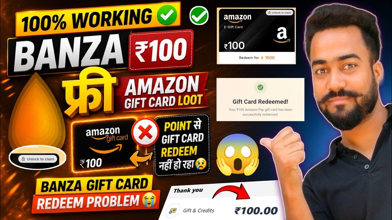 🥳Banza ₹100 Gift Card🔥Loot Offer! Banza App Amazon Gift Card Offer! Banza Gift Card Redeem Problem? 