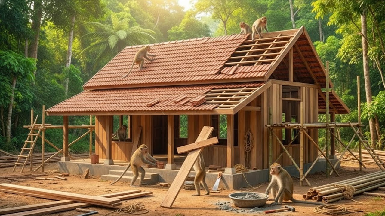With skills far superior to humans, these monkeys have built a complete house