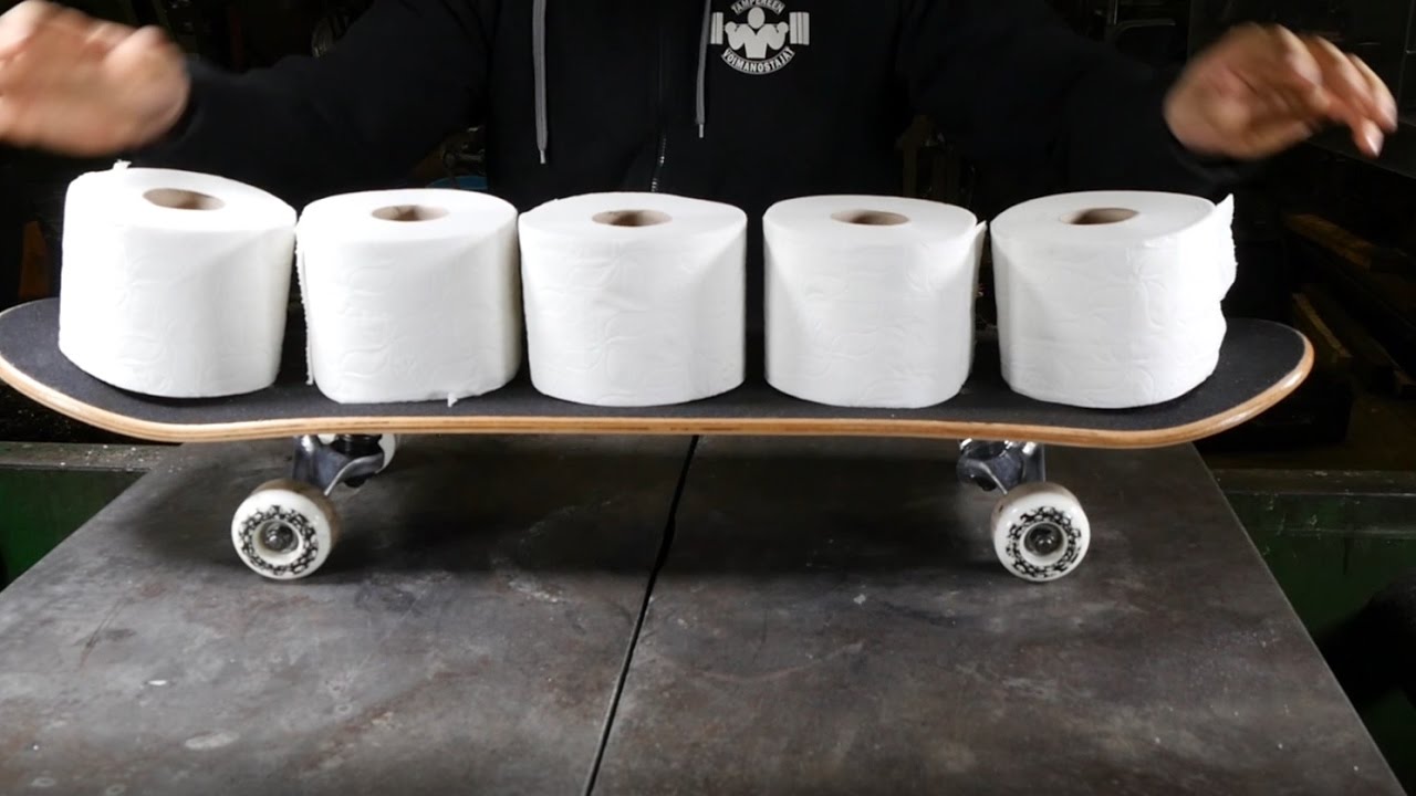 How to make skateboard from toilet paper using hydraulic press