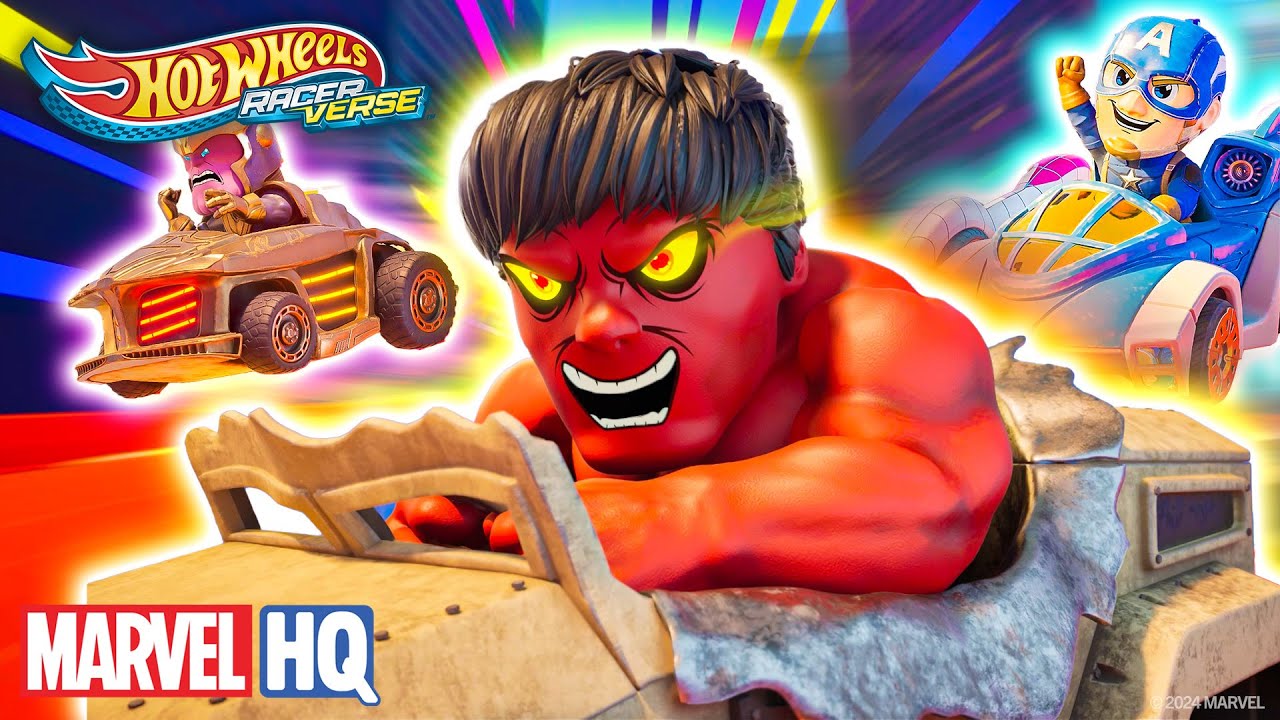 Carro do Hulk Vermelho Detona... E Bate! | Hot Wheels RacerVerse | Marvel HQ