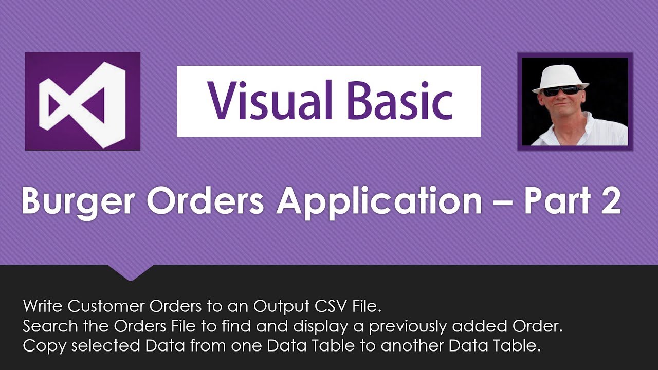 VB Bobs Burgers Pt2 - Create and Search CSV Files in VB.Net