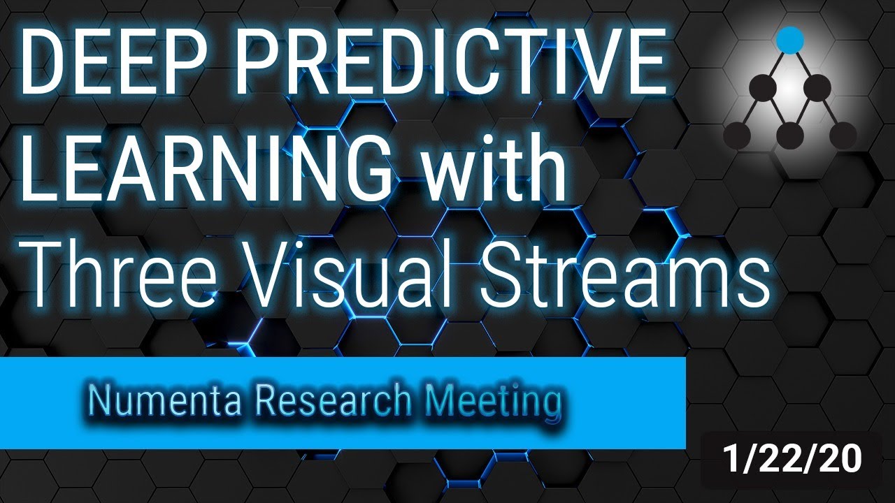 Numenta Research on 3 Visual Stream & Deep Predictive Learning - Jan 22, 2019