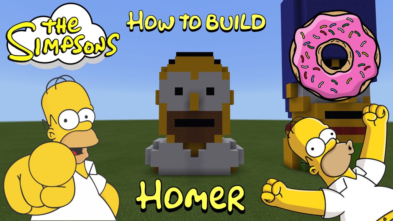 How to Build Homer Simpson from The Simpsons in Minecraft!!