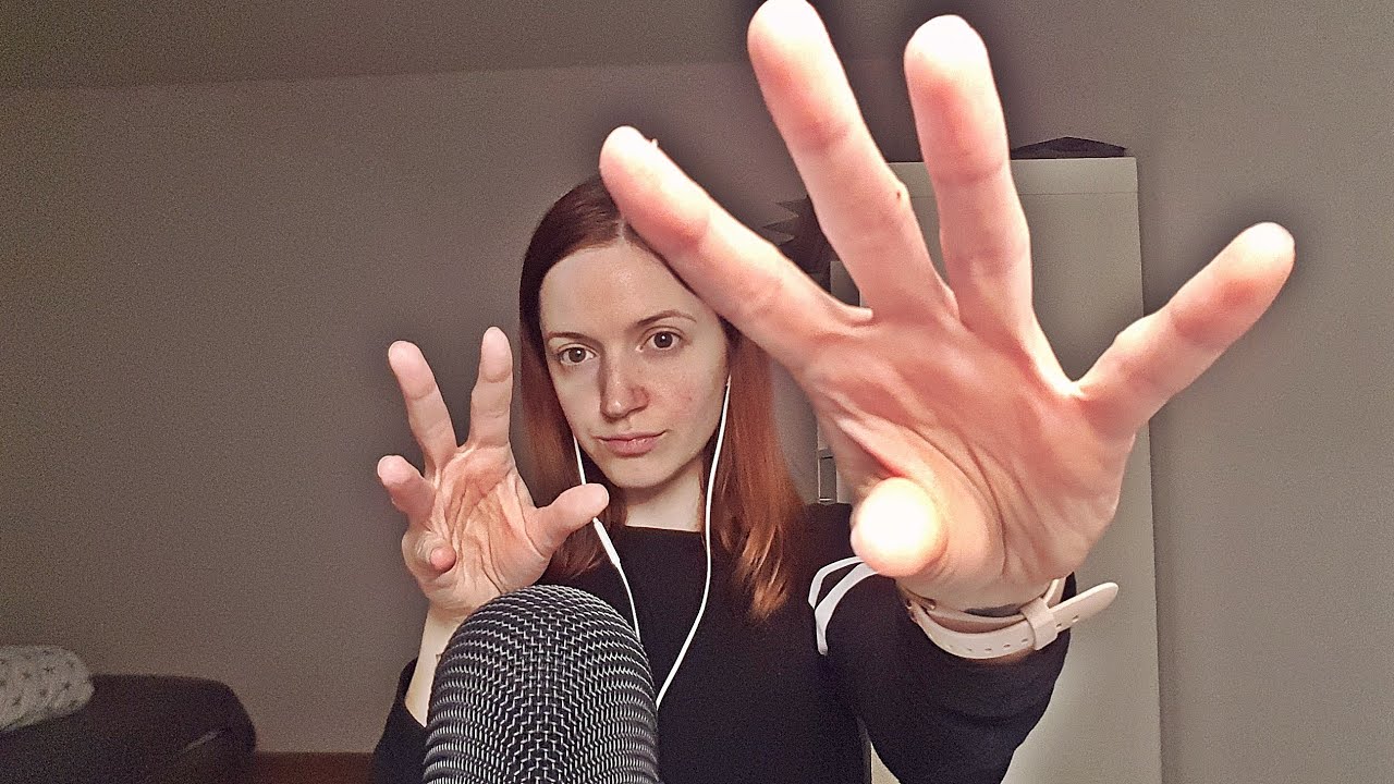 ASMR pure hand sounds and movements  - finger fluttering, mouth sounds, personal attention