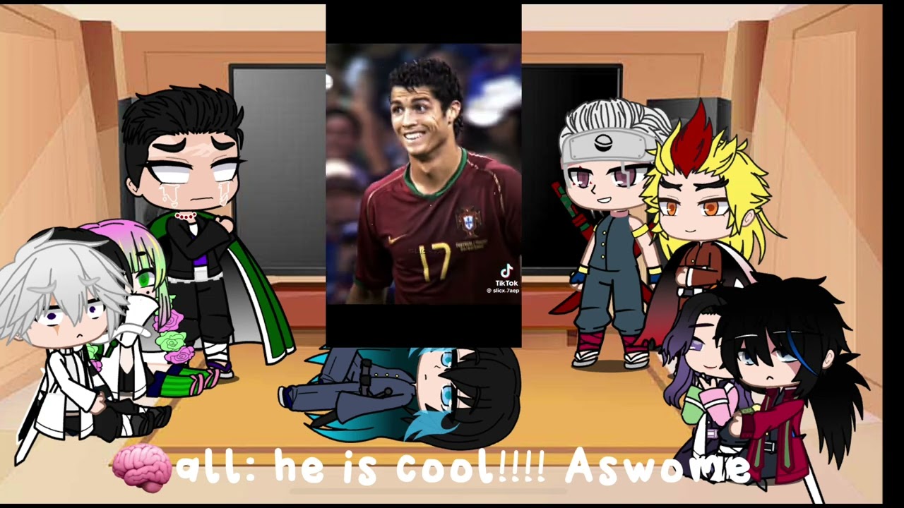 Hashiras react to Ronaldo! | •first reaction video• | • demon slayer!! • |