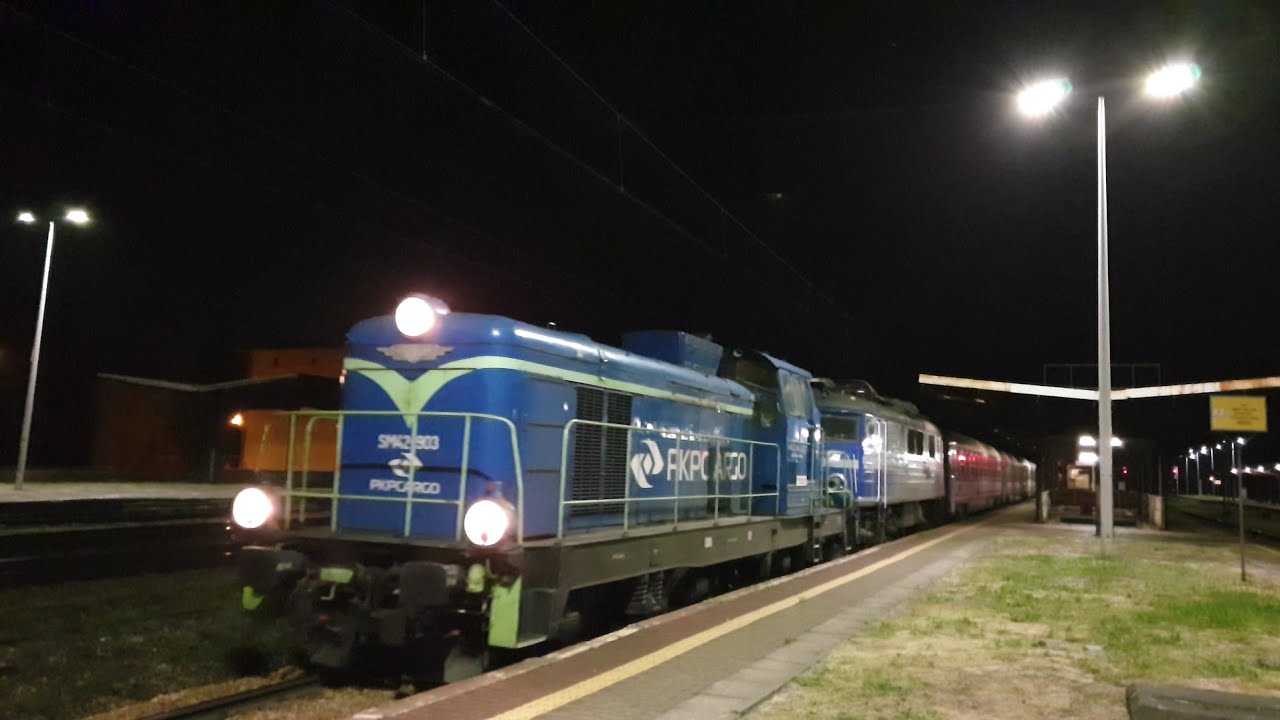Spalinowe przeciąganie pociągów Intercity w Mysłowicach.