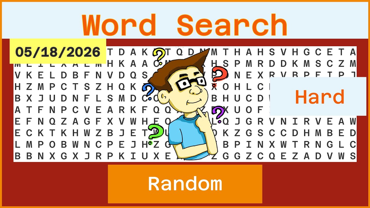 Word Search Hard - Random - 05/18/2026