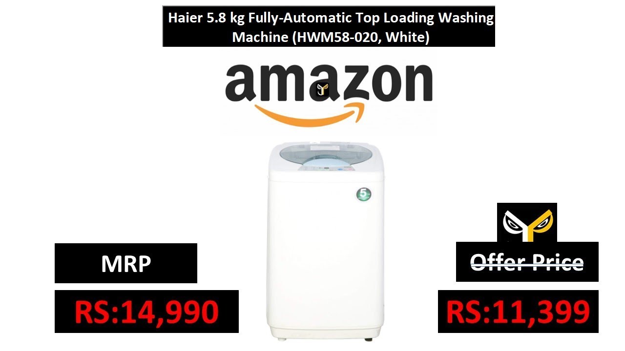 Haier 5.8 kg Fully-Automatic Top Loading Washing Machine (HWM58-020, White)