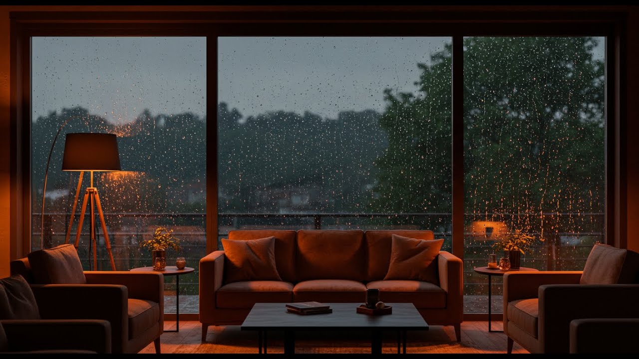 Steady Rainfall & Distant Thunder for Sleep, Meditation & Study | Relaxing White Noise Sound 035