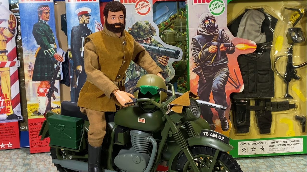 Action Man Motorcycle and Sidecar.. with Dispatch Rider.. Palitoy 1976..