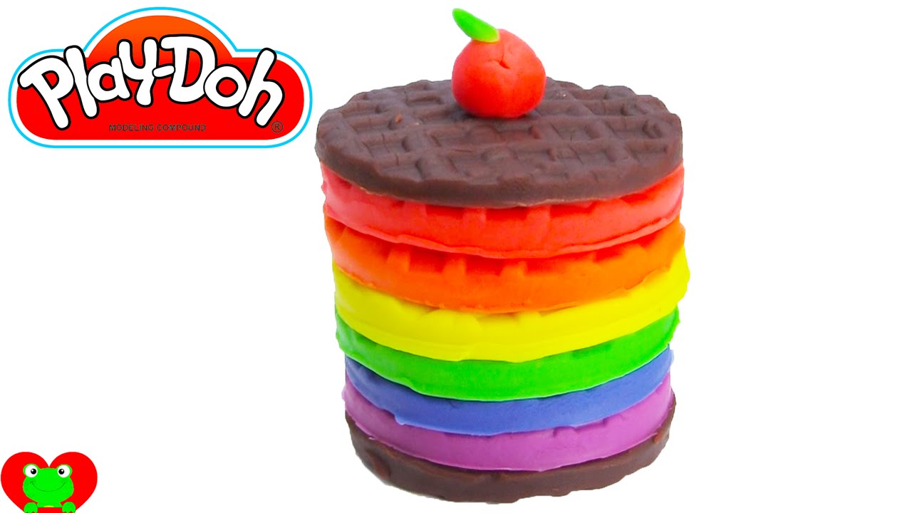 Play Doh Rainbow Waffle Cake