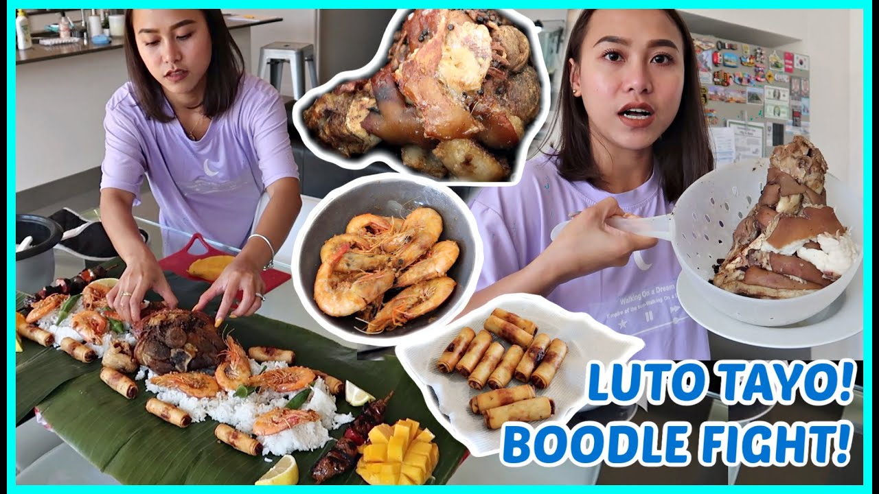 NAGLUTO NG PARA SA FILIPINO BOODLE FIGHT! MUNTING CELEBRATION NAMIN NI MISTER! ❤️ | rhazevlogs