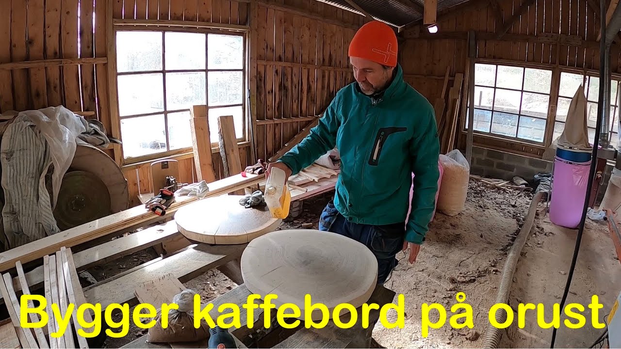 DIY Hur man g&ouml;r kaffebord av en ekskiva p&aring; Orust / How it's made (coffee table of a oak cookie)