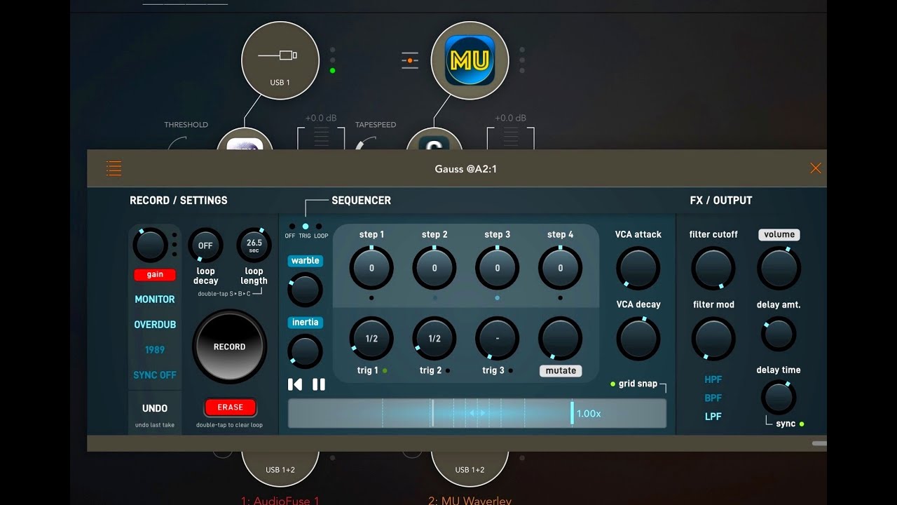 GAUSS Field Looper - Updated & Using GAUSS with Moodunits in AUM - iPad Demo