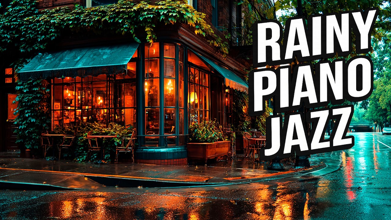 Smooth Piano Jazz for Quiet Evenings 🌧️ Rainy Session • Streetlamp Streaks on Asphalt