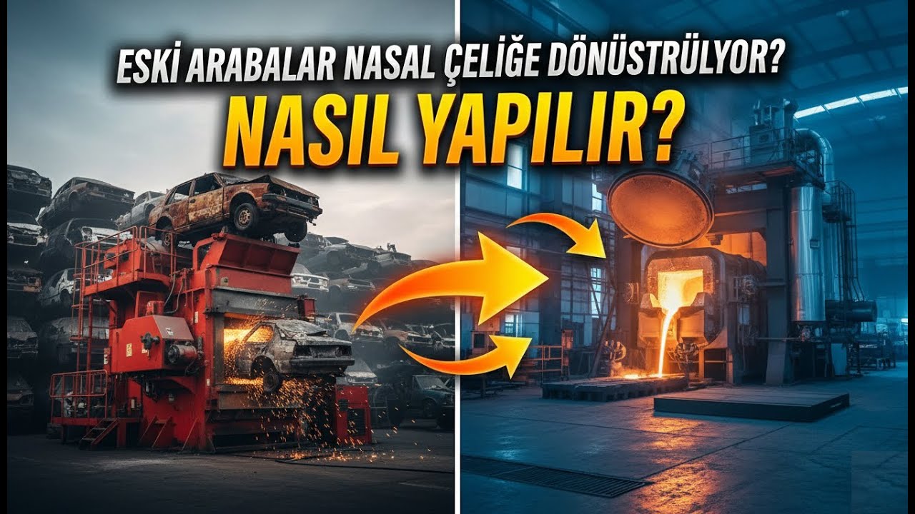 Dev Öğütücü vs. Otomobil! 🏗️ 🚗💥 Eski Arabalar Nasıl Çeliğe Dönüşüyor?