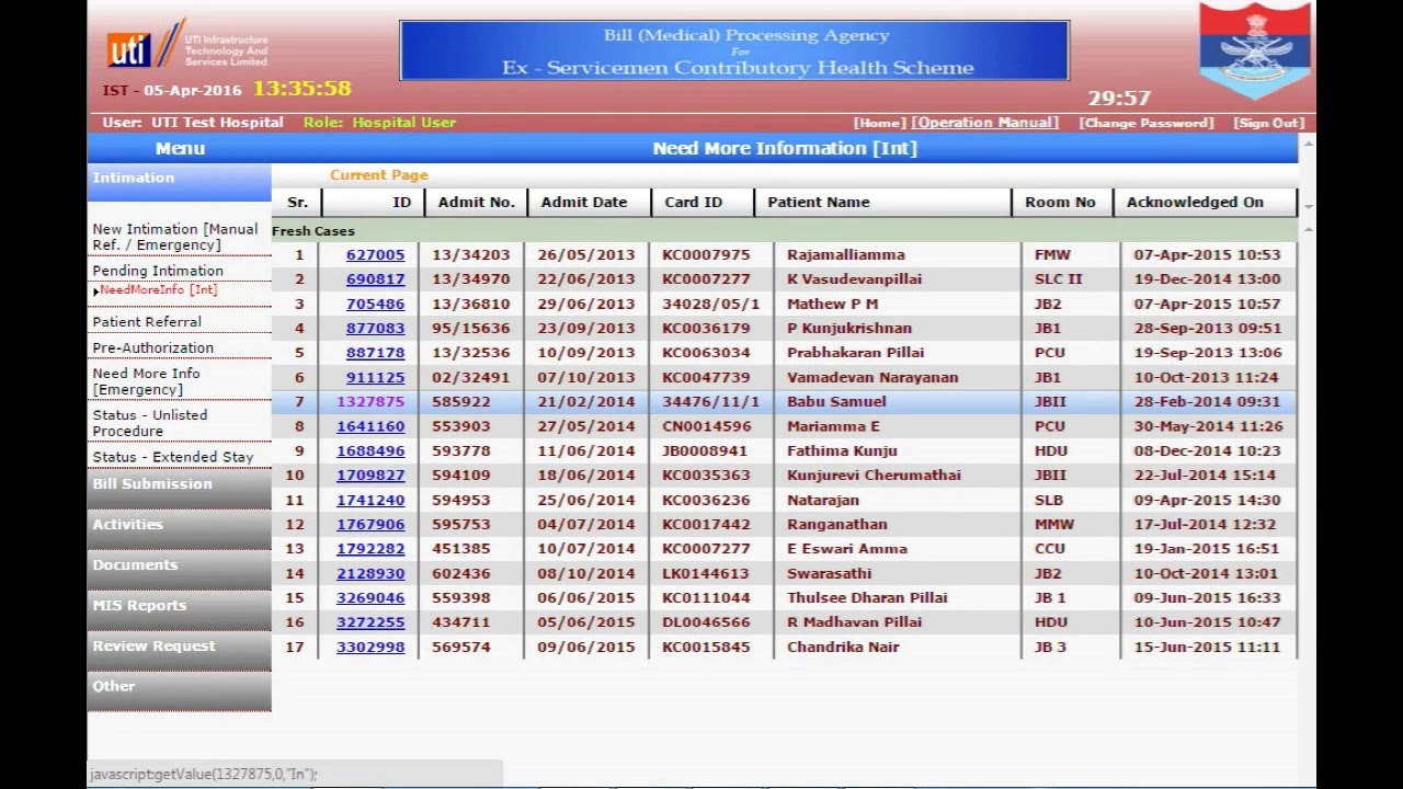 e Claims ECHS Hospital Training Video