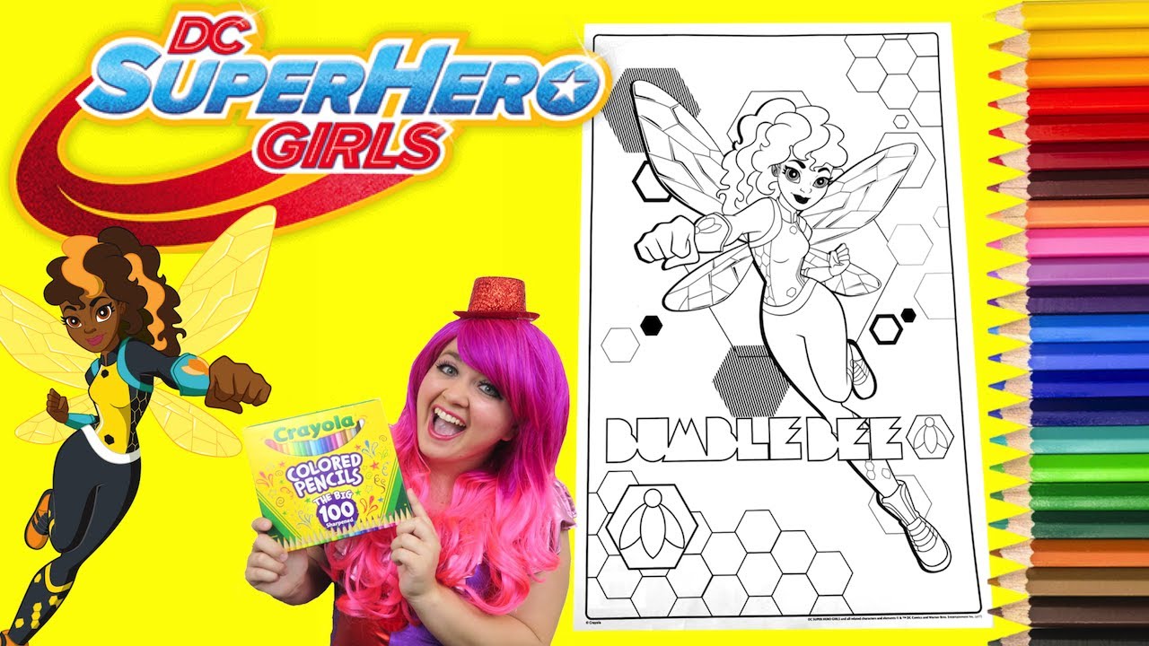 Coloring Bumblebee DC Super Hero Girls GIANT Coloring Book Page Colored Pencil | KiMMi THE CLOWN