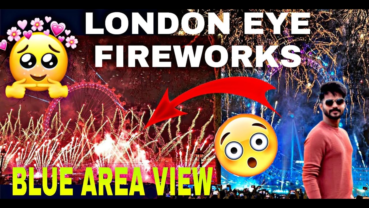London Eye Firework | Best View to Welcome 2023(BLUE AREA) | 4k 60FPS | Waterloo Bridge | NYE 😍🥰😘