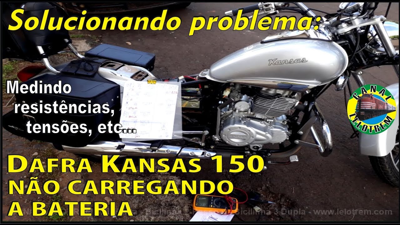 327 - DAFRA KANSAS 150 NÃO CARREGANDO BATERIA? VAMOS ARRUMAR! CANAL LELOTREM