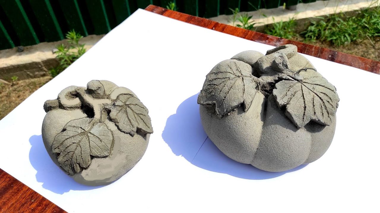 DIY Тыква из цемента своими руками Поделки из цемента Идеи из цемента Фигурки из цемента для дачи