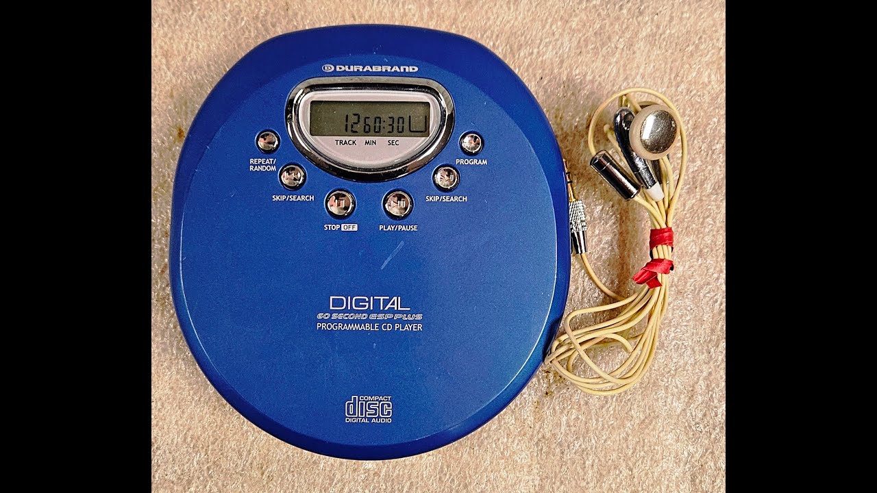 Durabrand Model CD 85 Programmable Anti Skip CD Player 60 Second ESP Plus Blue