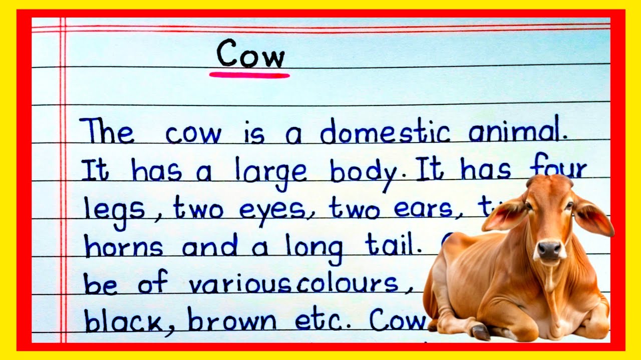 Write a Paragraph about Cow in English | Essay on Cow in English | The Cow English mein 10 line