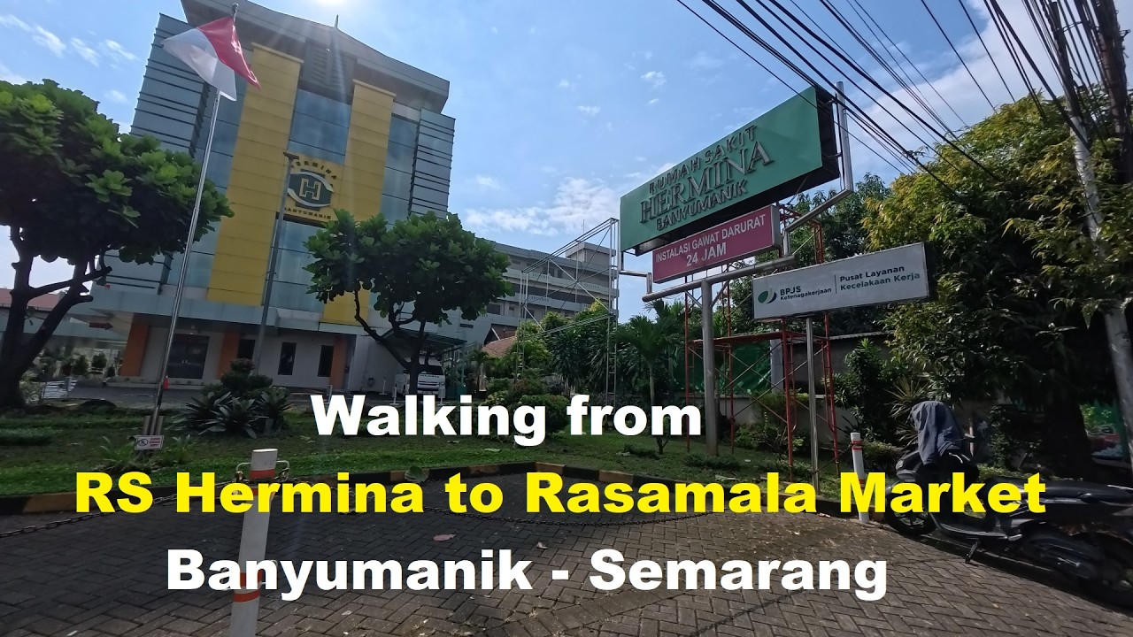 Walking from RS Hermina to Rasamala Market via Blimbing Street, Banyumanik Semarang 4K