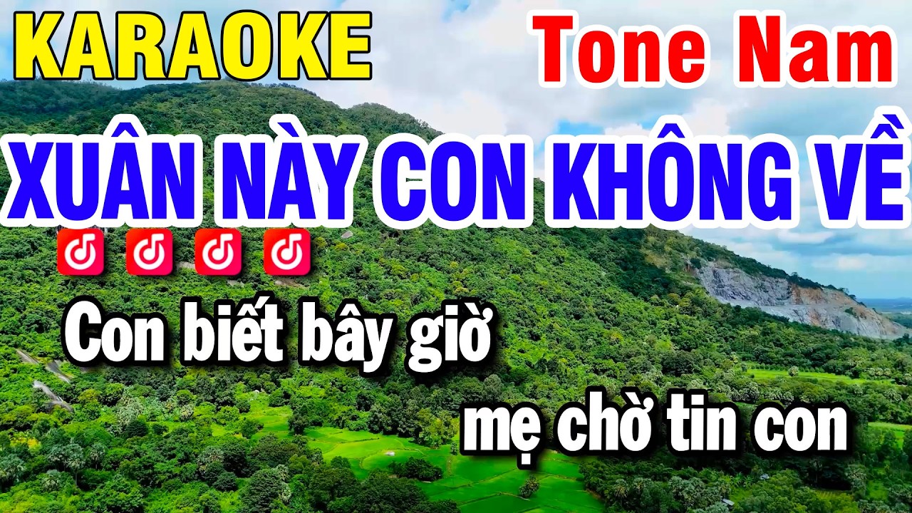 Karaoke Xuân Này Con Không Về Nhạc Sống Tone Nam | Beat Chuẩn Huỳnh Lê