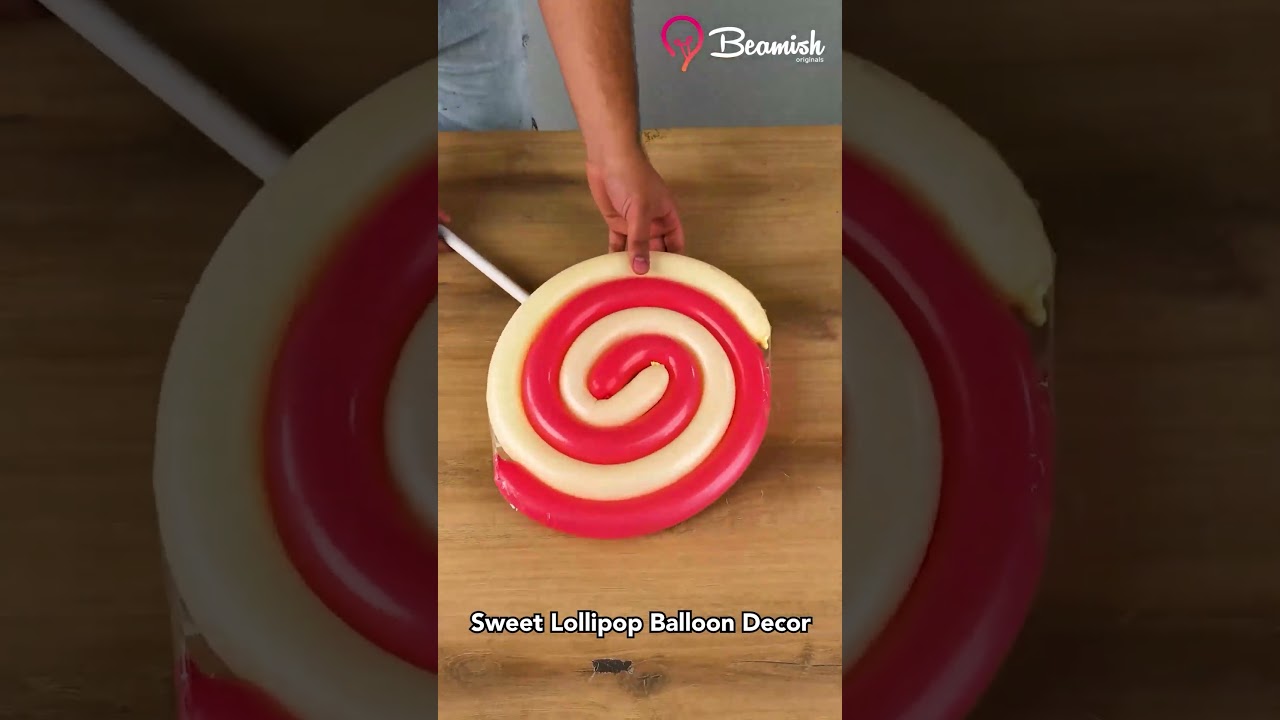 Sweet Lollipop Balloon Decor 🍭 #easy #creative #lollipop #balloon #trick