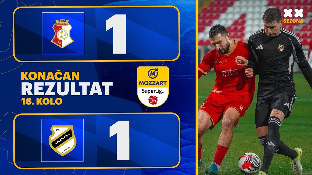 MBSLS 2025/26 - 16.Kolo: NAPREDAK &ndash; ČUKARIČKI 1:1 (0:1)