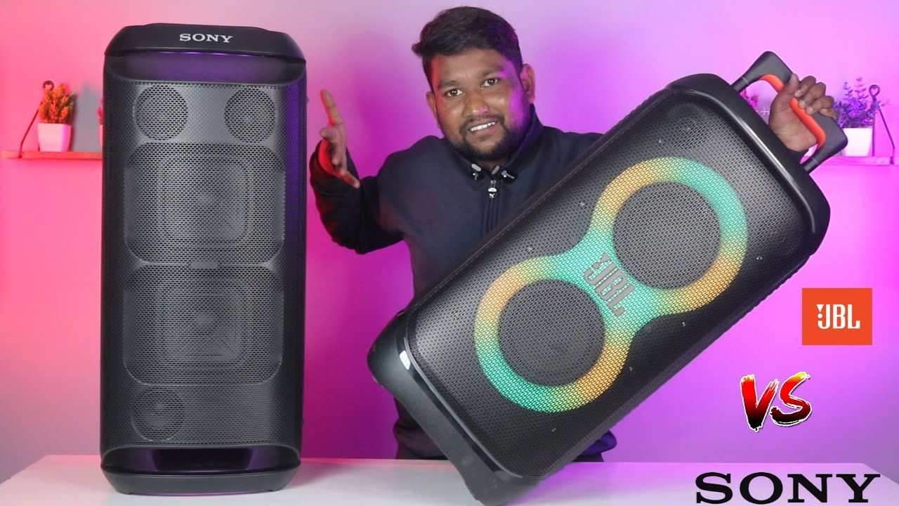 Jbl Partybox Stage 320 vs Sony SRS-XV800 Party Speaker | Side By Side Detail Comparison In Hindi