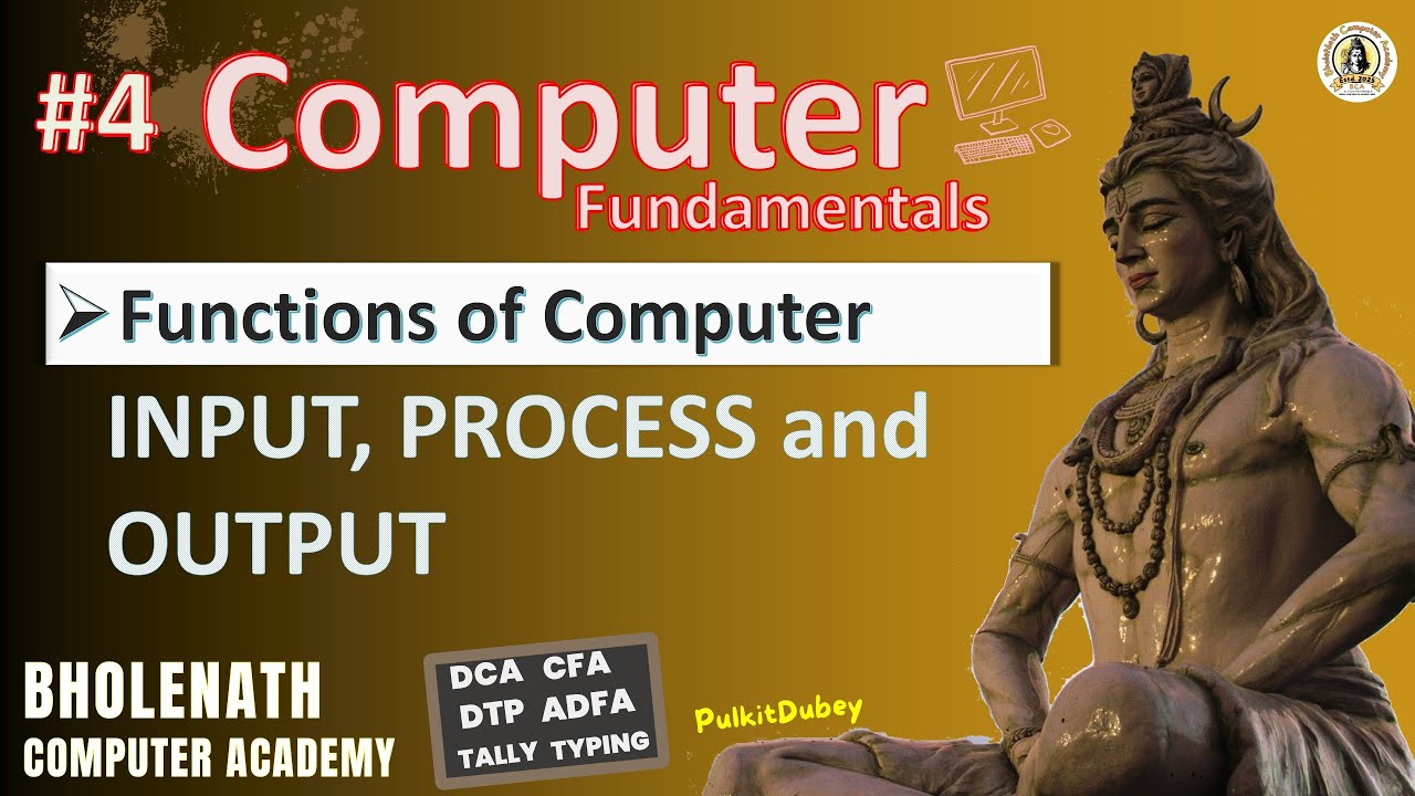 #4 Computer Fundamentals | Functions of Computer | Keyboard & Hindi Typing | ADCA DCA Course Hindi