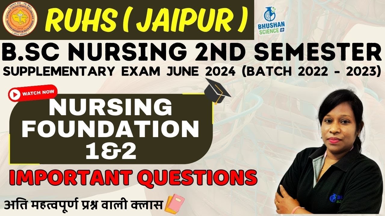 RUHS BSC Nursing 2nd Sem: Imp Questions OF FON 1&2 | SUPPLEMENTARY EXAM JUNE (BATCH 2022 - 23)