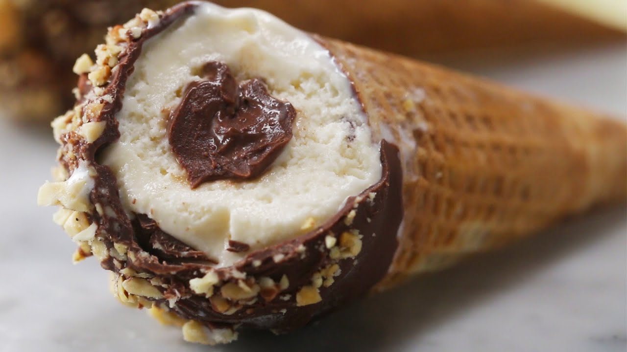 Homemade Chocolate-Covered Ice Cream Cones