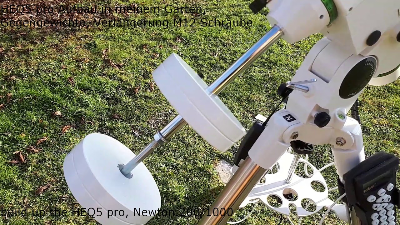 HEQ5 Pro, Newton 200/1000 Teleskop Aufbau in meinem Garten