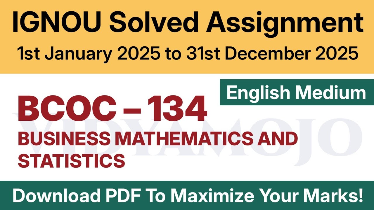 IGNOU BCOC 134 Solved Assignment 2024-25 English Medium PDF Download | BCOC 134 Assignment 2025