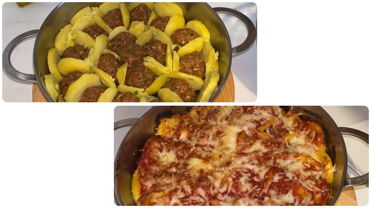 Gratinado de patatas y carne picada con queso 😋 | بطاطس بالكفتة في الفرن بطريقة جديدة وسهلة التحضير