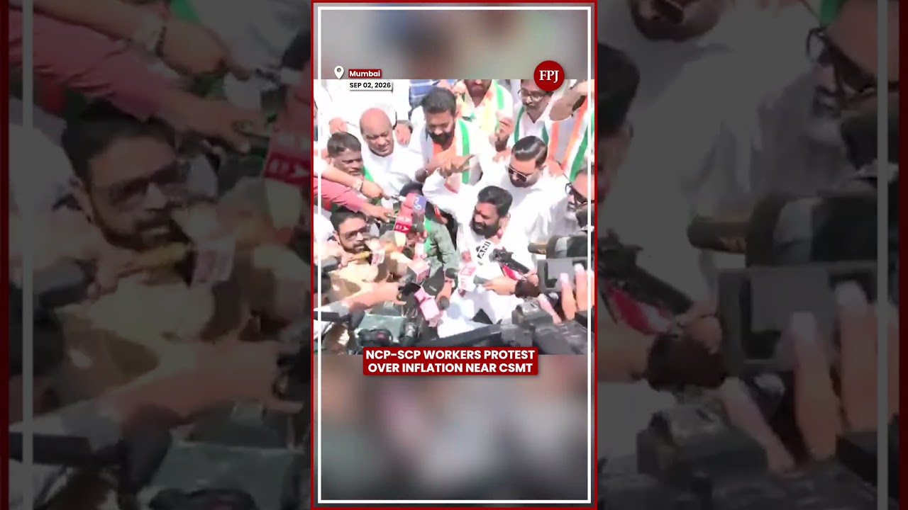 Mumbai: NCP-SCP Workers Protest Over Inflation Near CSMT | Protesters Detained by Police