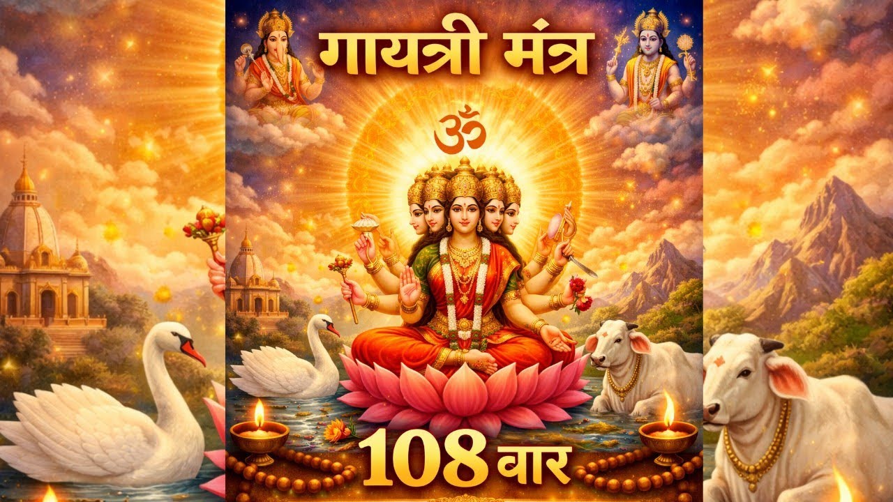 गायत्री मंत्र 108 बार | Gayatri Mantra 108 Times | Powerful Mantra for Peace, Wisdom & Positivity