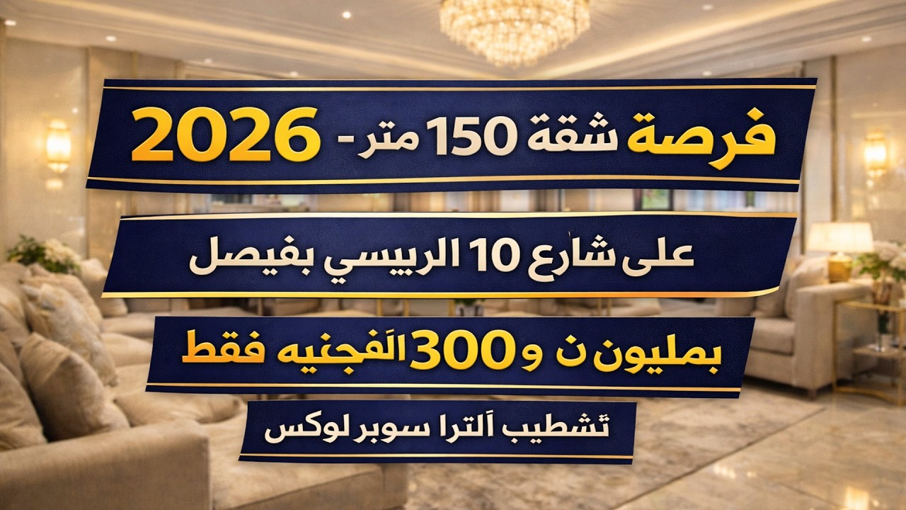 شقة 150م بمليون و300 ألف في شارع 10 الرئيسي بفيصل 🔥 فرصة 2026 (كود 111)