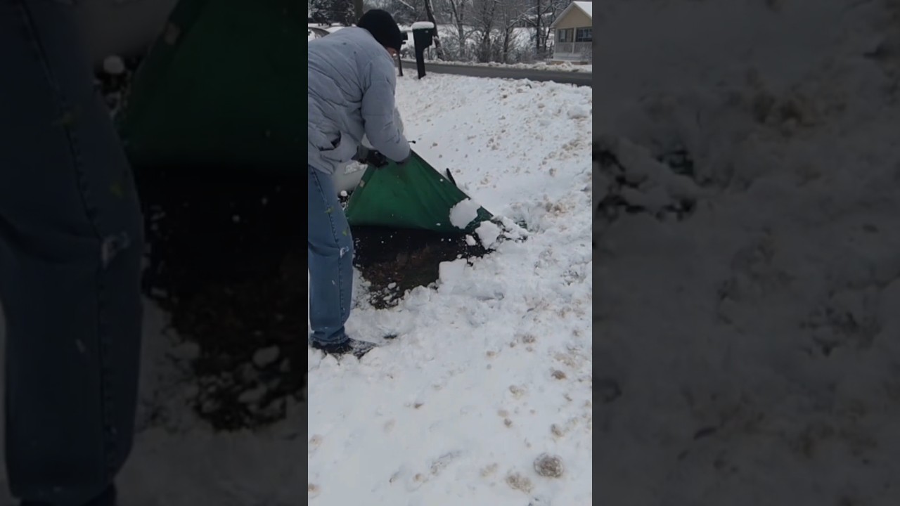 Tarp Trick for Snowy Driveway
