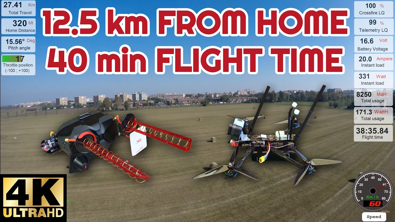 40 minutes 28 km Flight - Chimera 7 LR with 10.000mah Samsung Li-ion  6s2p 21700-50G