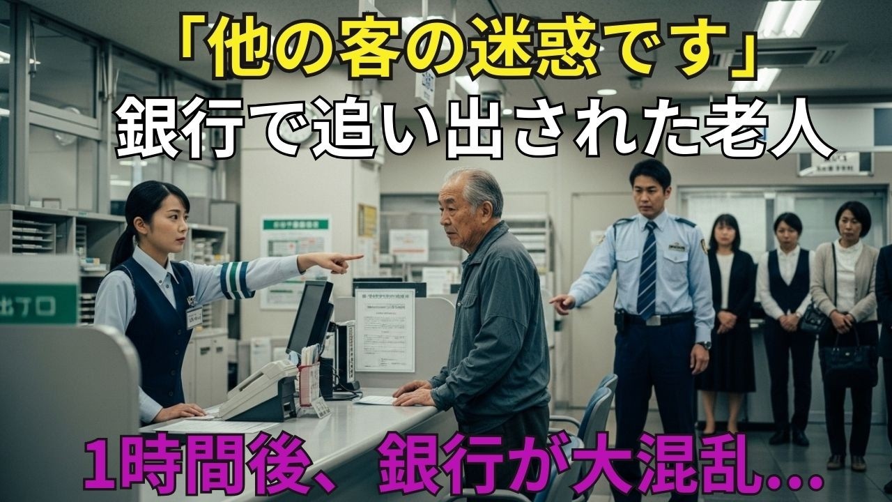 【スカッと】「他の客の迷惑です」追い出された老人。1時間後、銀行がパニック【シニア】