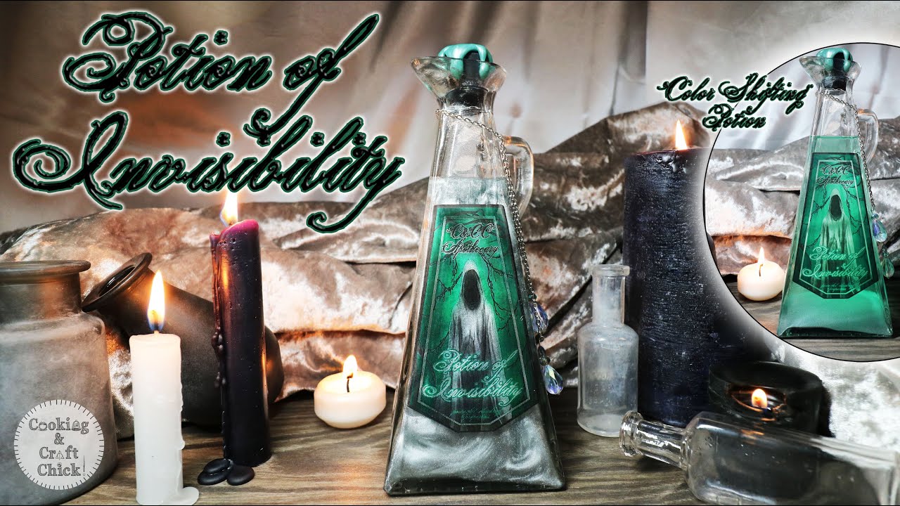 Potion of Invisibility : Cloaking Properties : Color Changing Potion : DIY Prop Bottle: Harry Potter